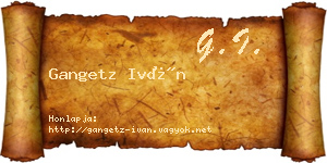 Gangetz Iván névjegykártya
